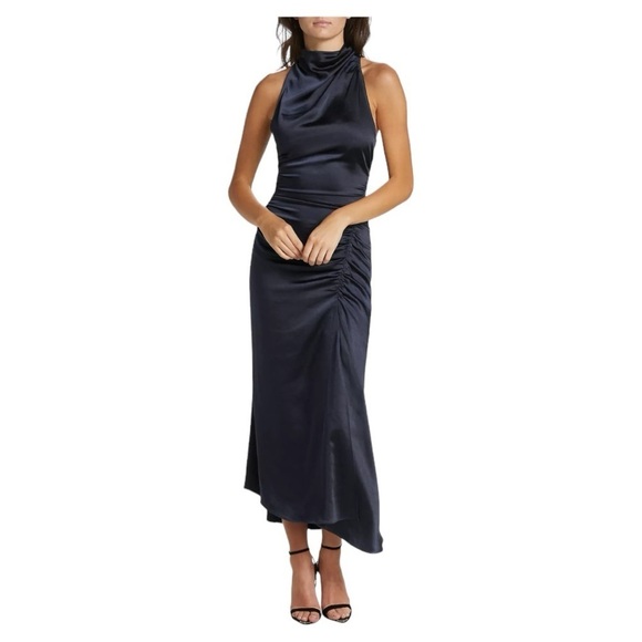 NWT A.L.C. Inez Satin Halter Dress - Picture 1 of 10